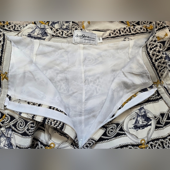 DOSSENA MILANO Sail Boat And Anchor Nautical Print Shorts in Blue and Yellow. 44 - Picture 5 of 8
